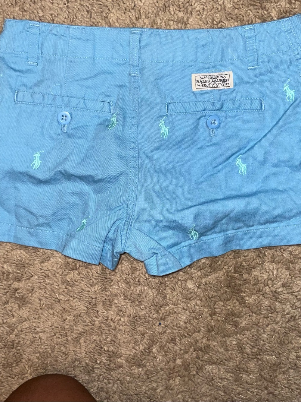 Ralph Lauren Light Blue Embroidered Polo Shorts